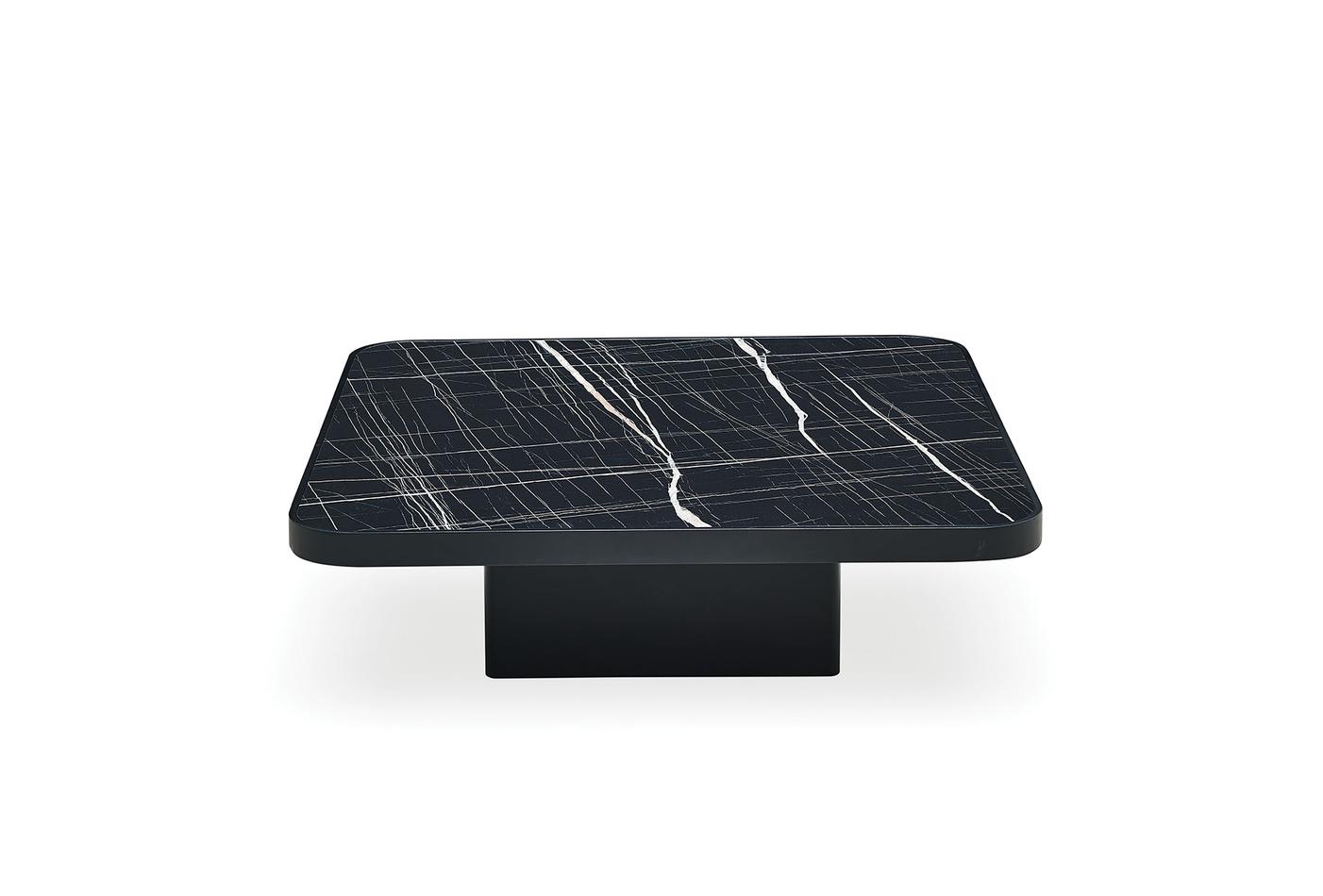 VALIO COFFEE TABLE BLACK Marble Pattern (90X90 CM)