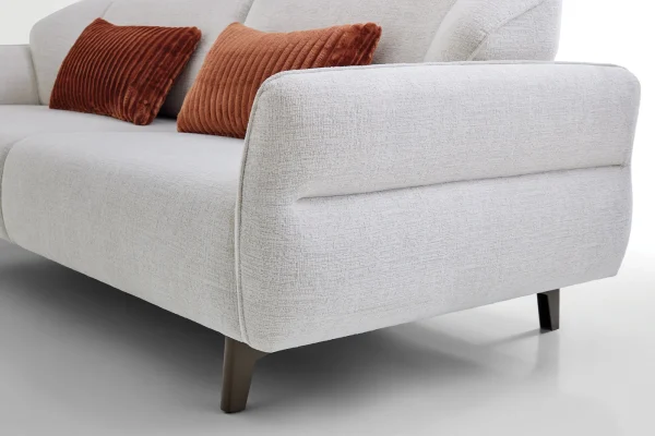 Hera white boucle sofa set with sleek black metal legs in modern interior