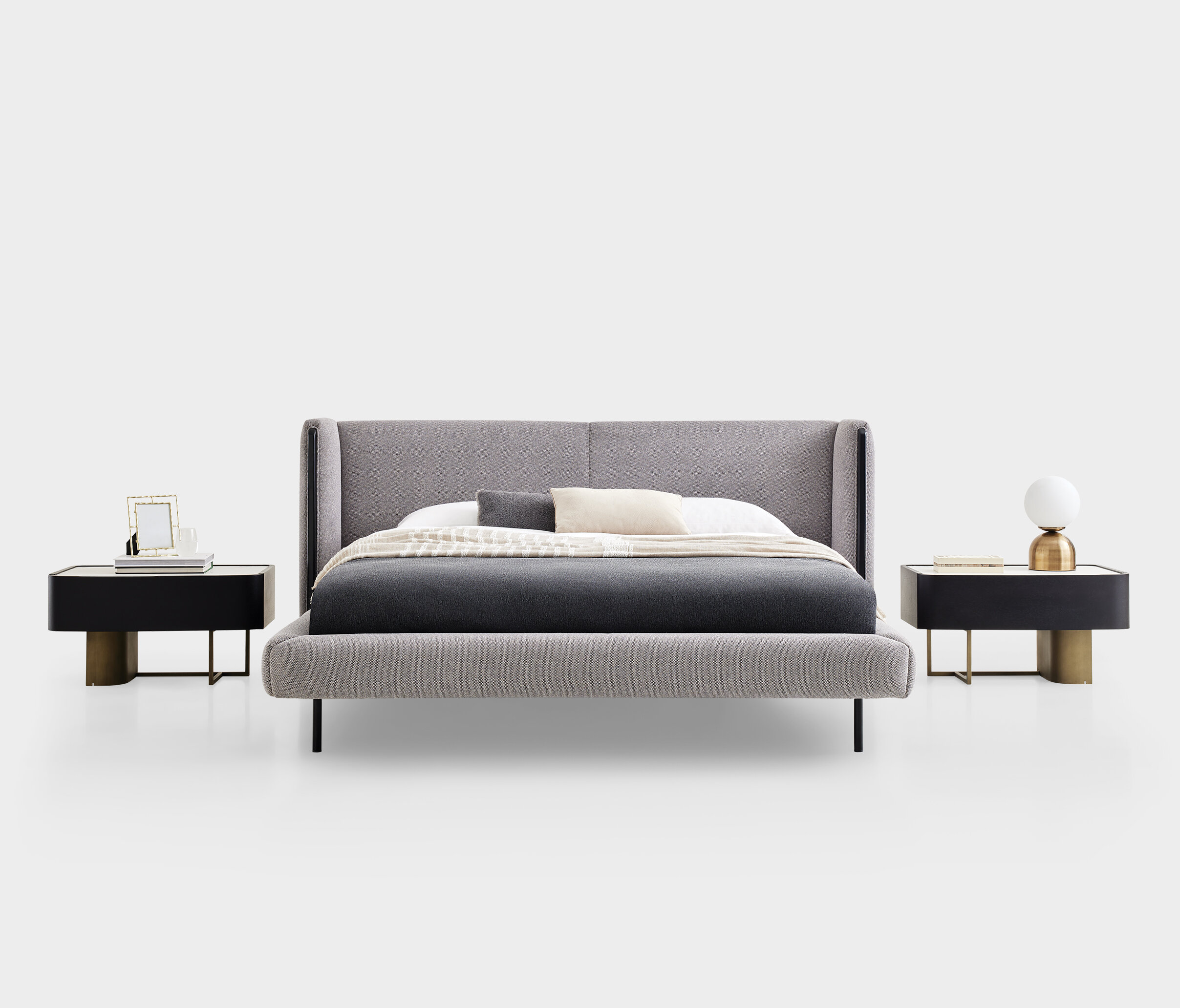 TUNIS BEDSTEAD W/ HEADBOARD 180X200 GK:17501 DARK GREY - Image 8