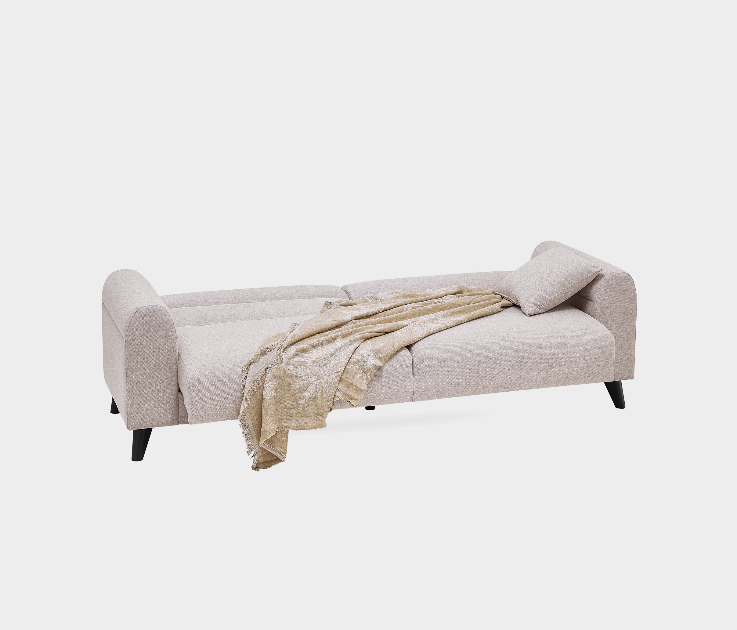 Paloma Cream 3-Seater Sofa Bed with Pull-Out Mechanism & Storage | Modern Sofa Dubai | Enza Home UAE - Image 9