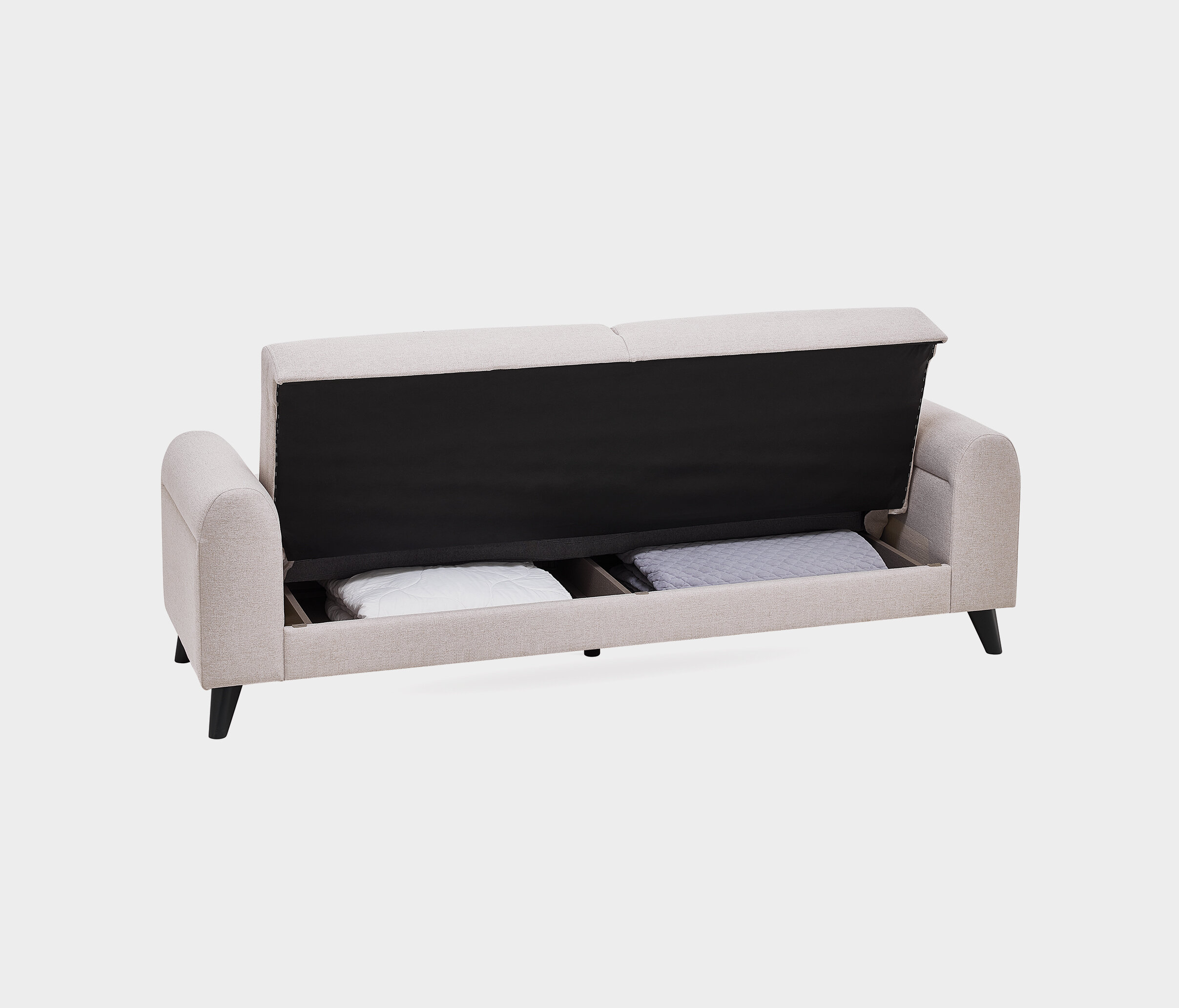 Paloma Cream 3-Seater Sofa Bed with Pull-Out Mechanism & Storage | Modern Sofa Dubai | Enza Home UAE - Image 10