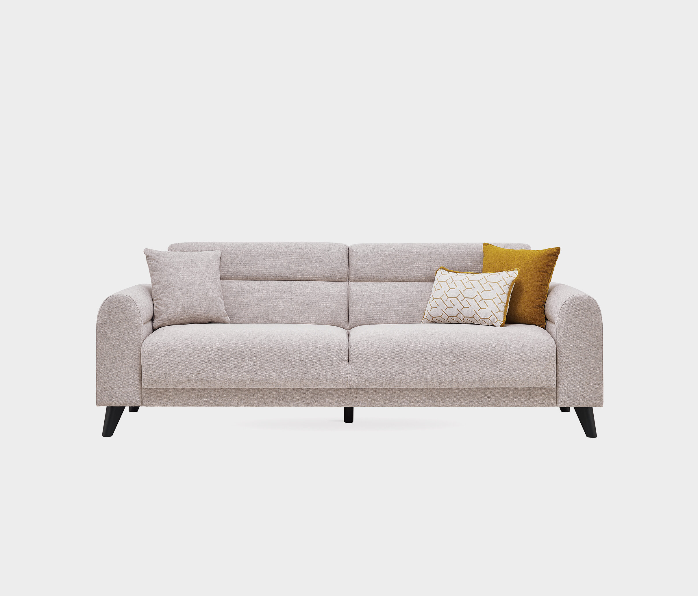Paloma Cream 3-Seater Sofa Bed with Pull-Out Mechanism & Storage | Modern Sofa Dubai | Enza Home UAE - Image 7
