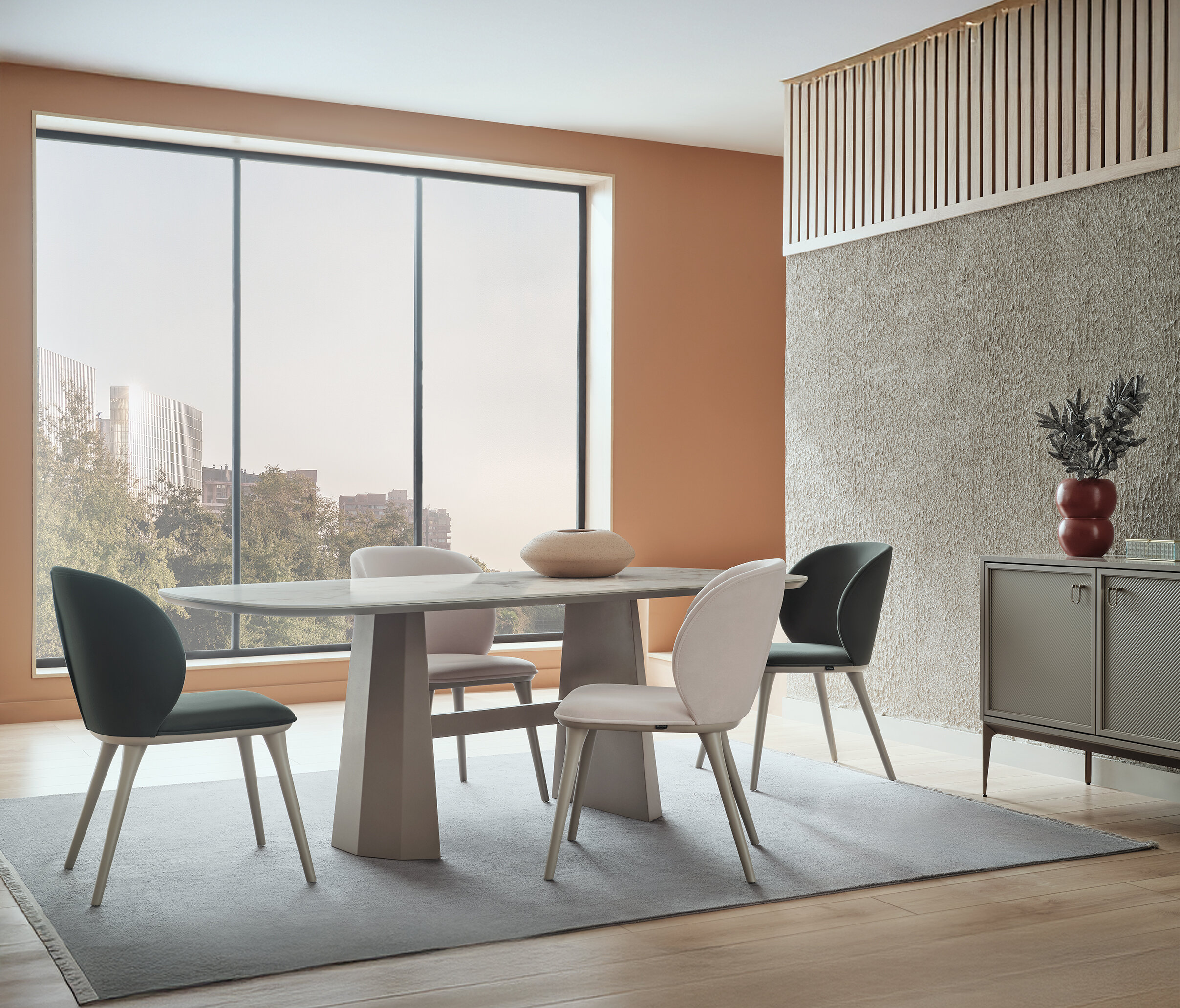HERA NON-EXTENDABLE DINING TABLE-METAL LEG - Image 3