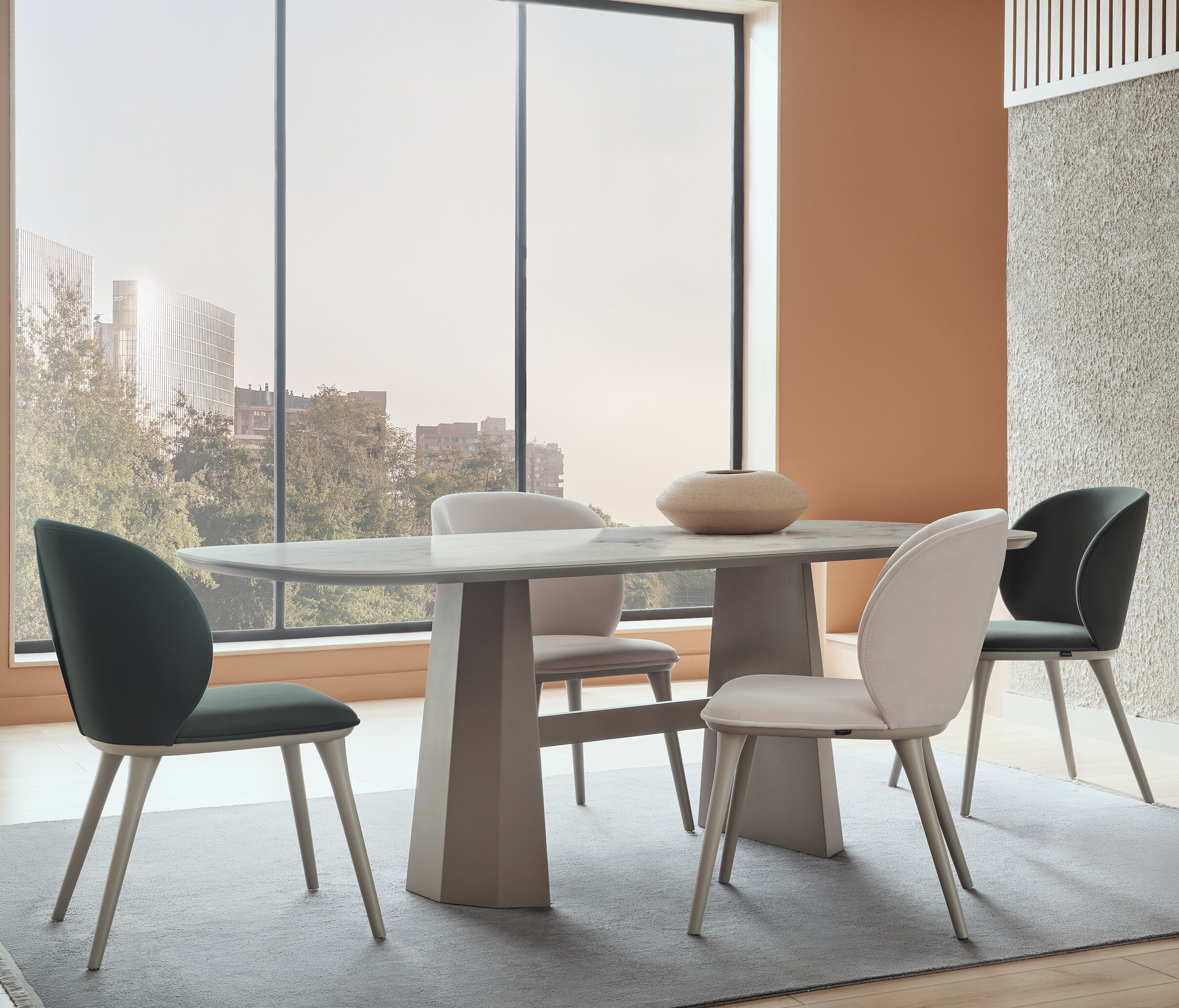 HERA NON-EXTENDABLE DINING TABLE-METAL LEG - Image 2