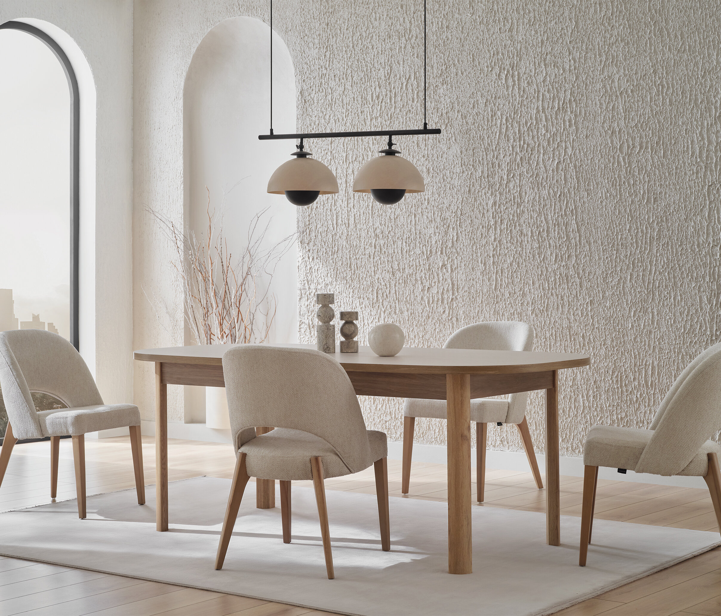 PERGE NON-EXTENDABLE TABLE WITH WOODEN LEG - Image 2