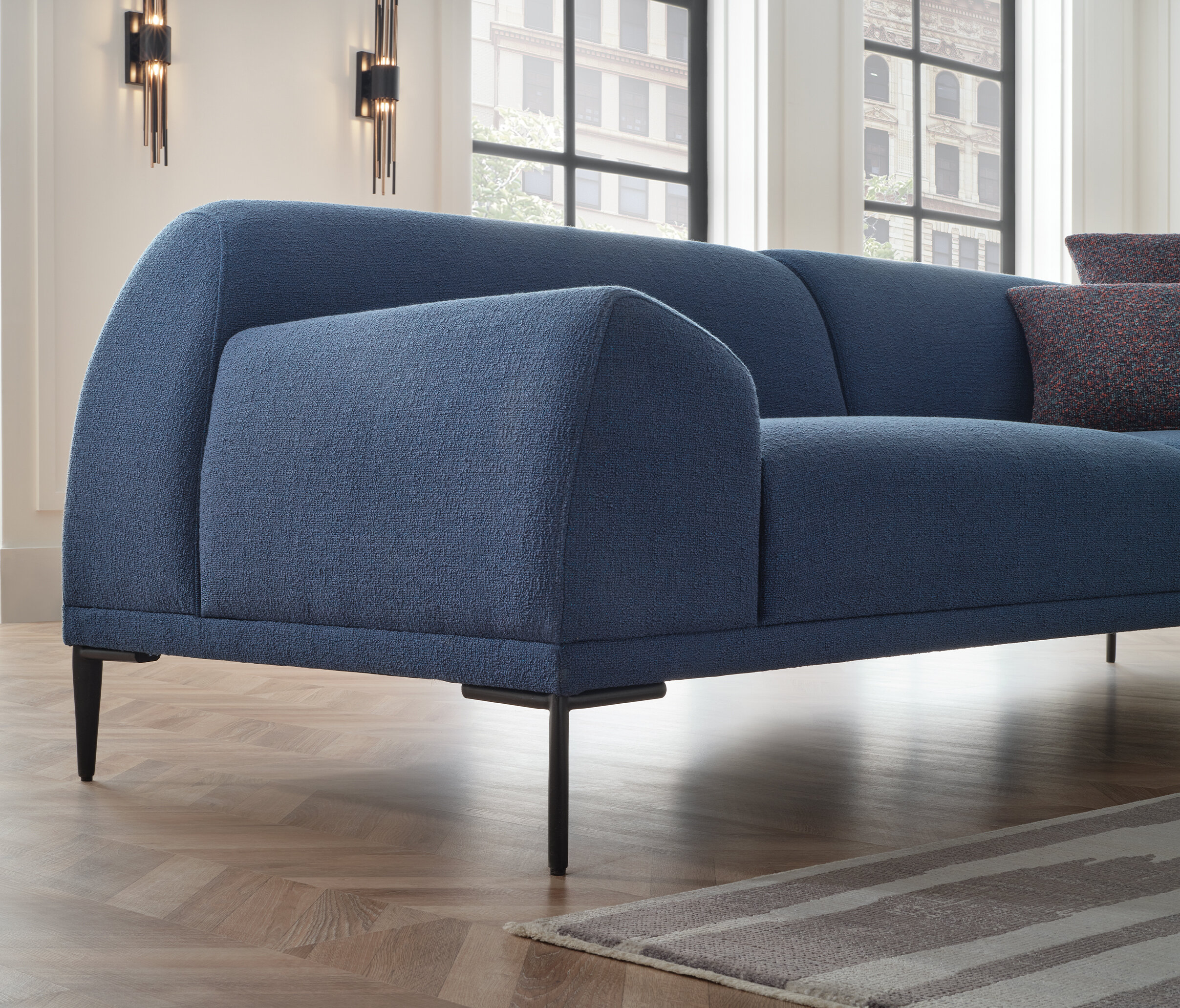 Swan 3 Seater Sofa - 2209 - K1 - 15601 Turquoise - AR:217 - Image 3