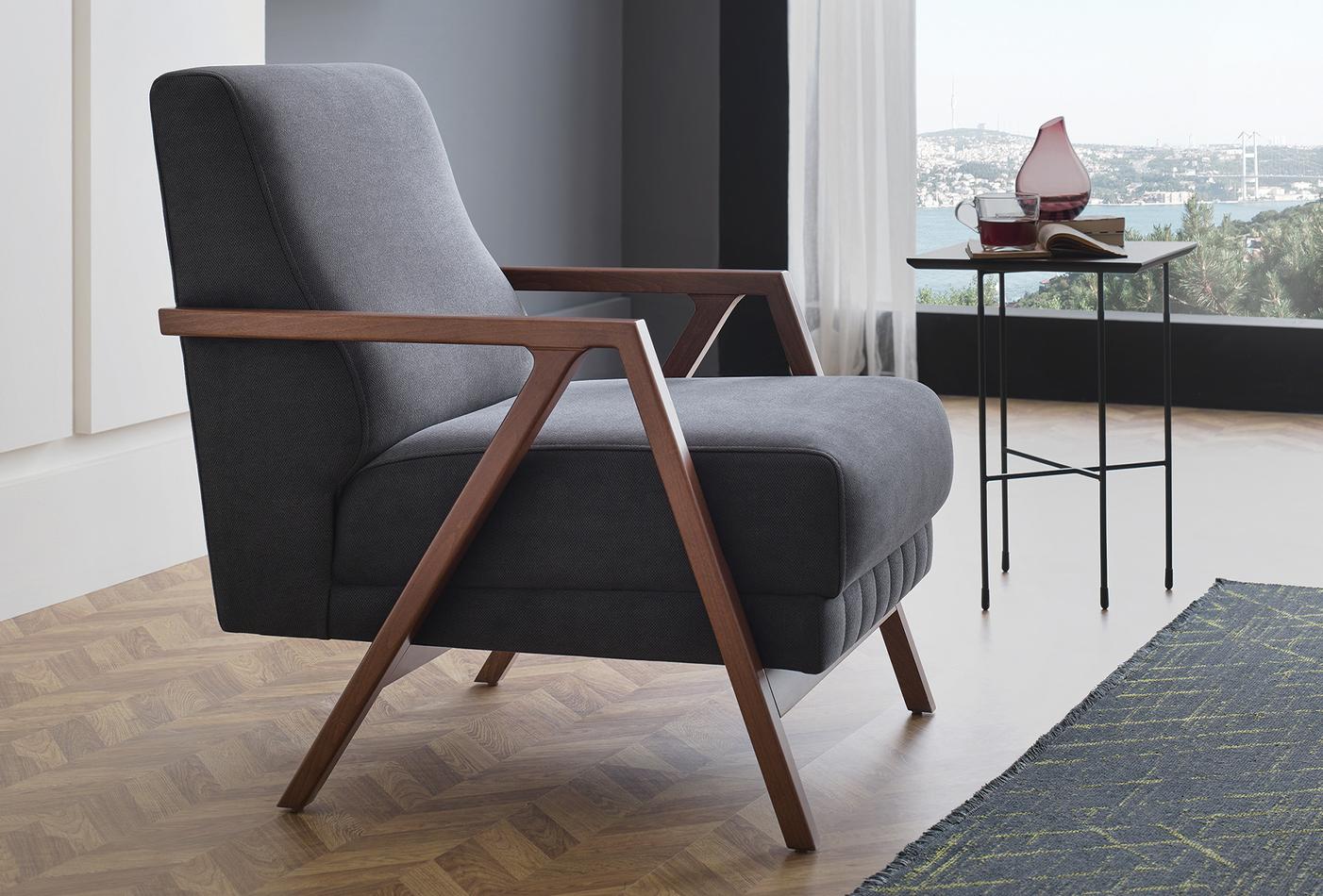 Pavia Armchair - 2121 - K6 - 14006 Anthracite - AR:101 - Image 3