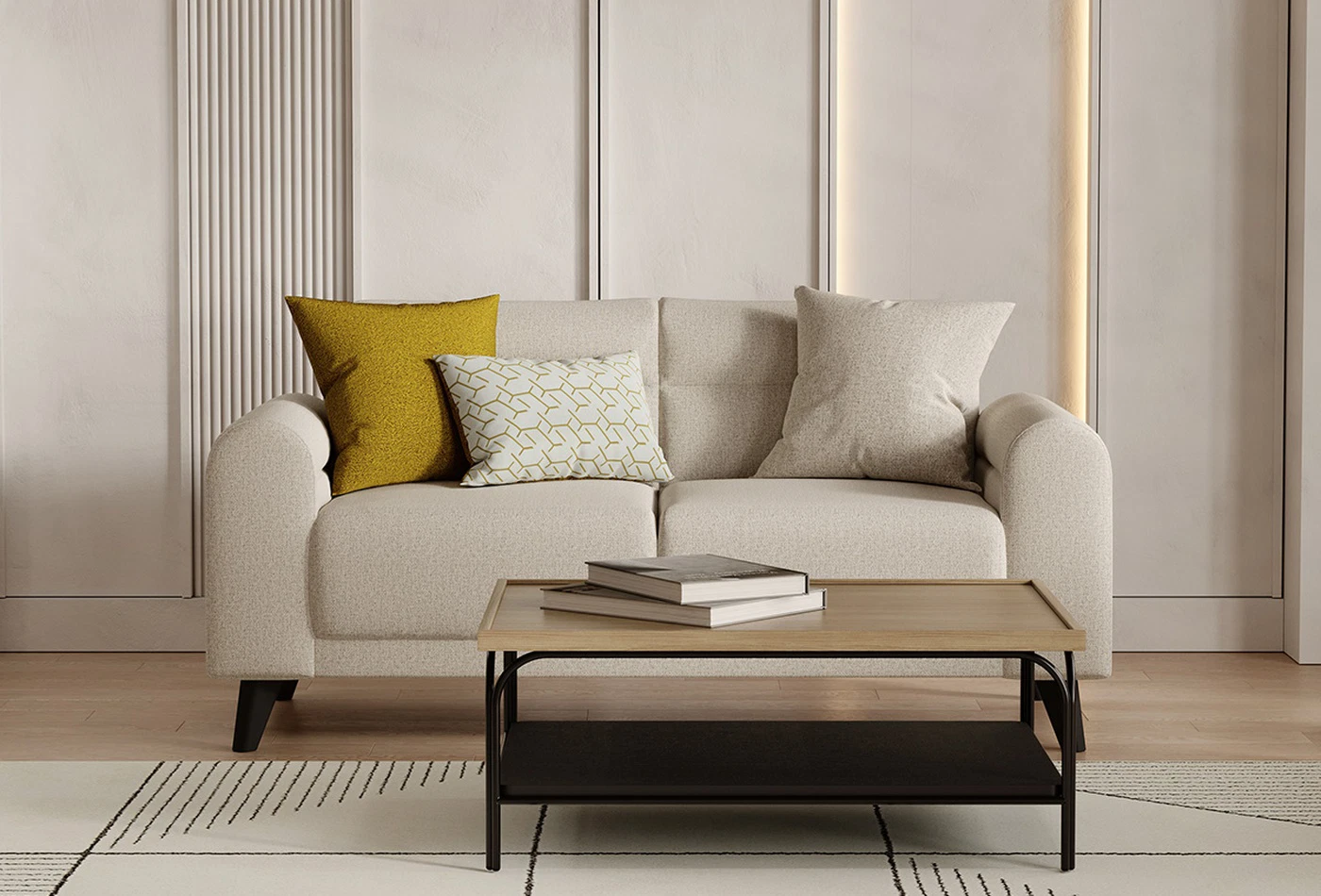 PALOMA 2 SEATER SOFA 2419 K1 GK:55701 CREAM AR:306.. - Image 2