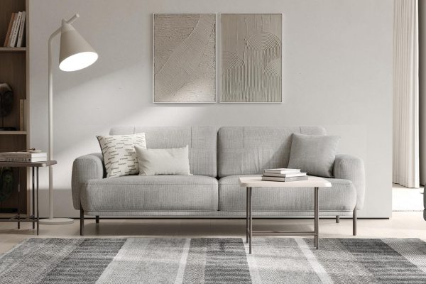 Premium Varena woven fabric sofa bed transformed into comfortable sleeping bed
