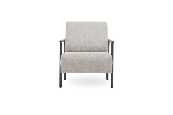 Berta Beige Chenille Armchair with Goose Down | Luxury Accent Chair Dubai | Enza Home UAE