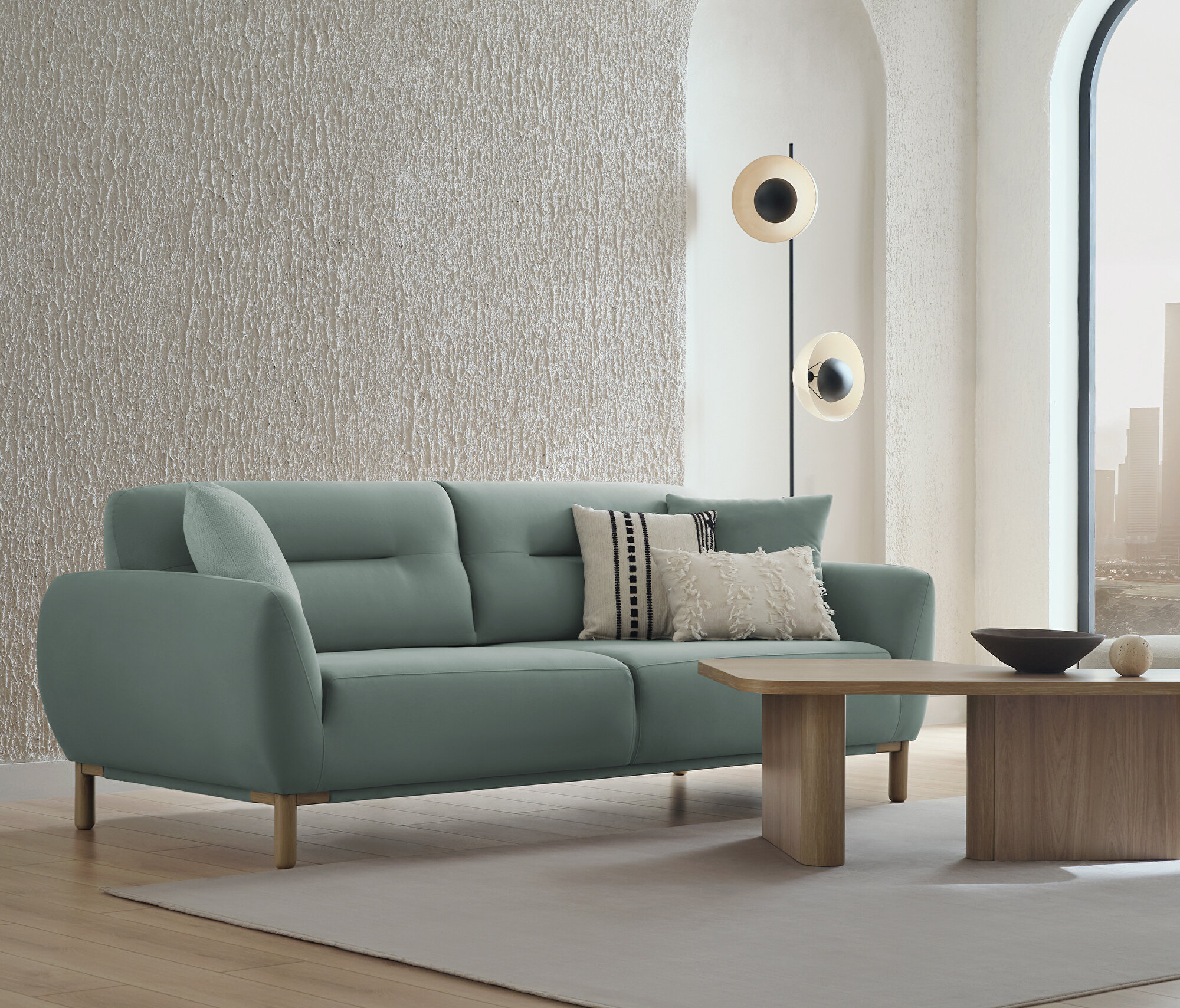 PERGE 2 SEATER SOFA - GREEN - Image 2
