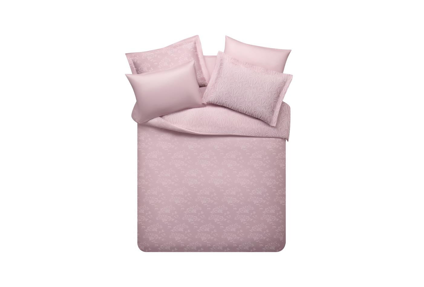 King Size Diana Sateen Duvet Cover Set - Powder - Image 3
