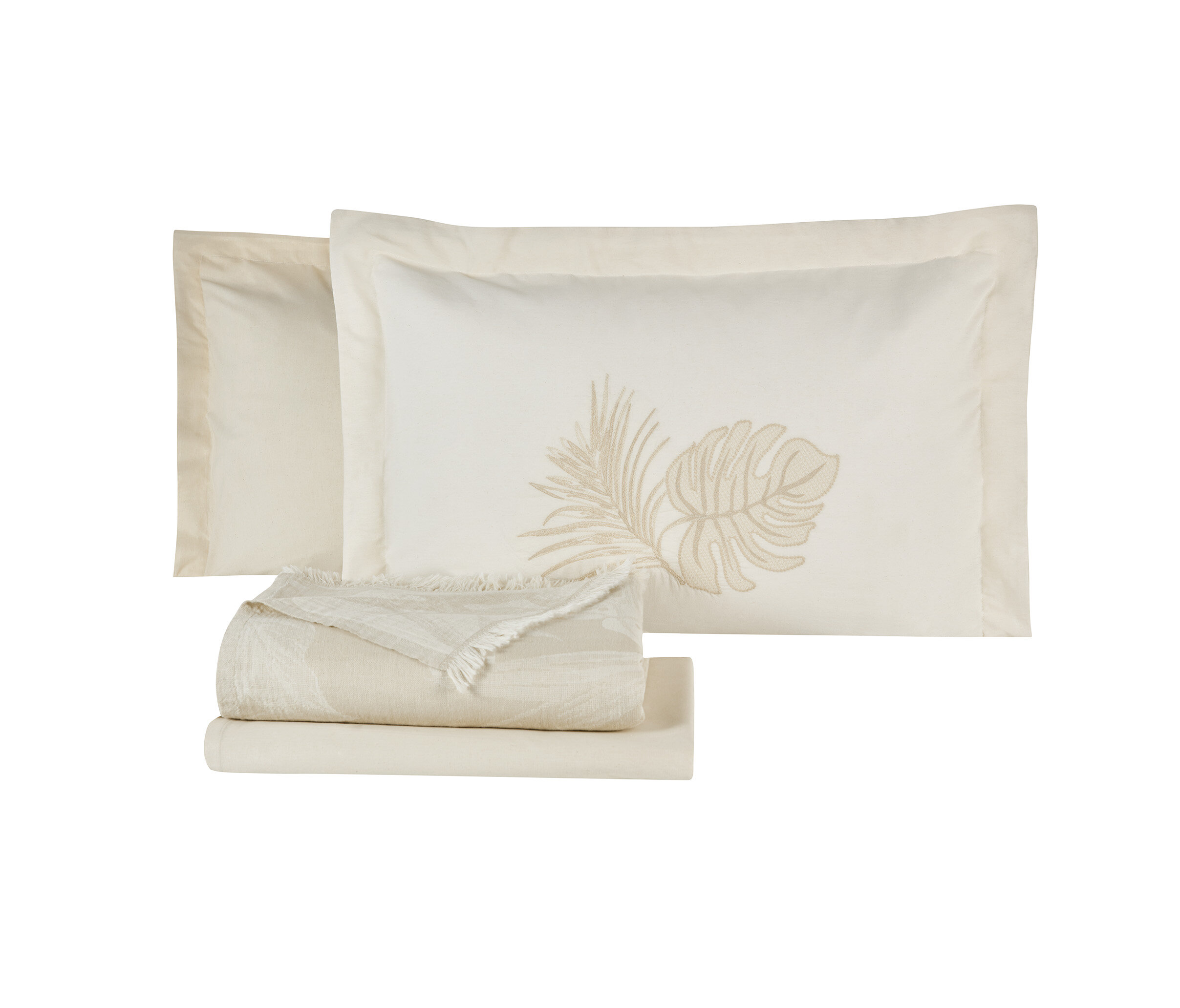 Queen Size Belinda Muslin Pique Bedspread Set - Mink - Image 3