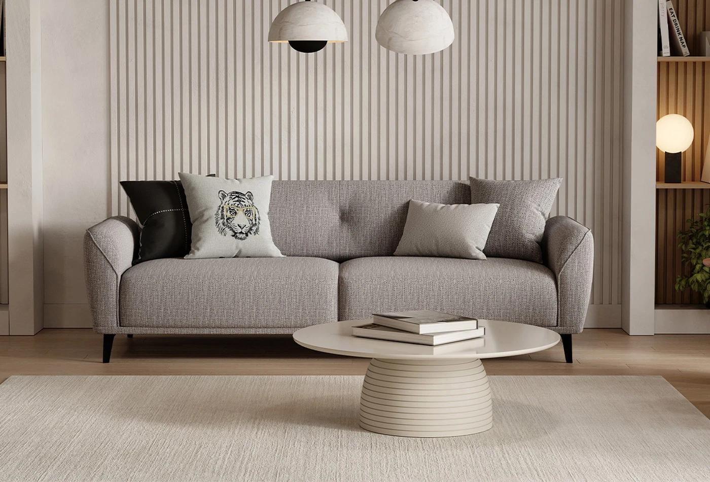 CANTE 3 SEAT SOFA BED GK:14205 LIGHT GRAY AR:317 - Image 2