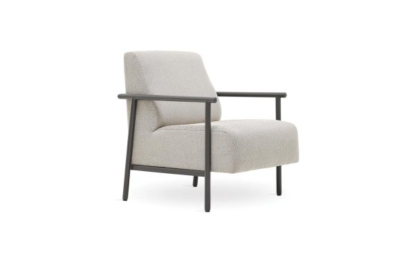 Berta Beige Chenille Armchair with Goose Down | Luxury Accent Chair Dubai | Enza Home UAE