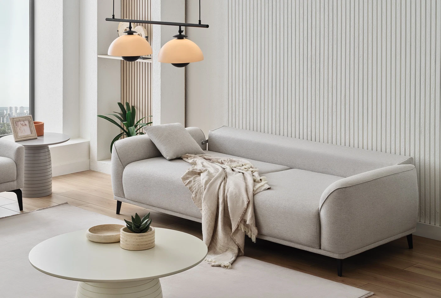 CANTE 3 SEAT SOFA BED GK:14207 CREAM AR:317 - Image 4