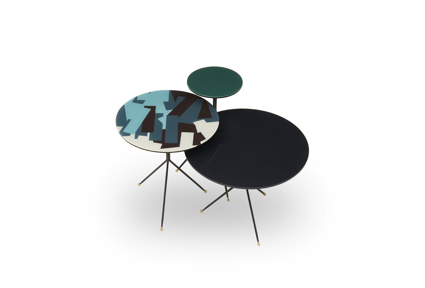ART COFFEE TABLE 3 PCS NAVY BLUE-BLUE PATTERN - Image 2