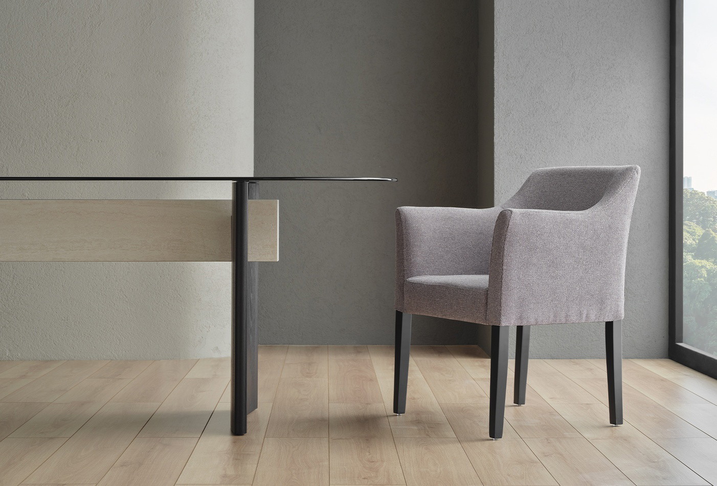 AUSTIN CHAIR WITH WOODEN LEG GK:17501 DARK - Image 2