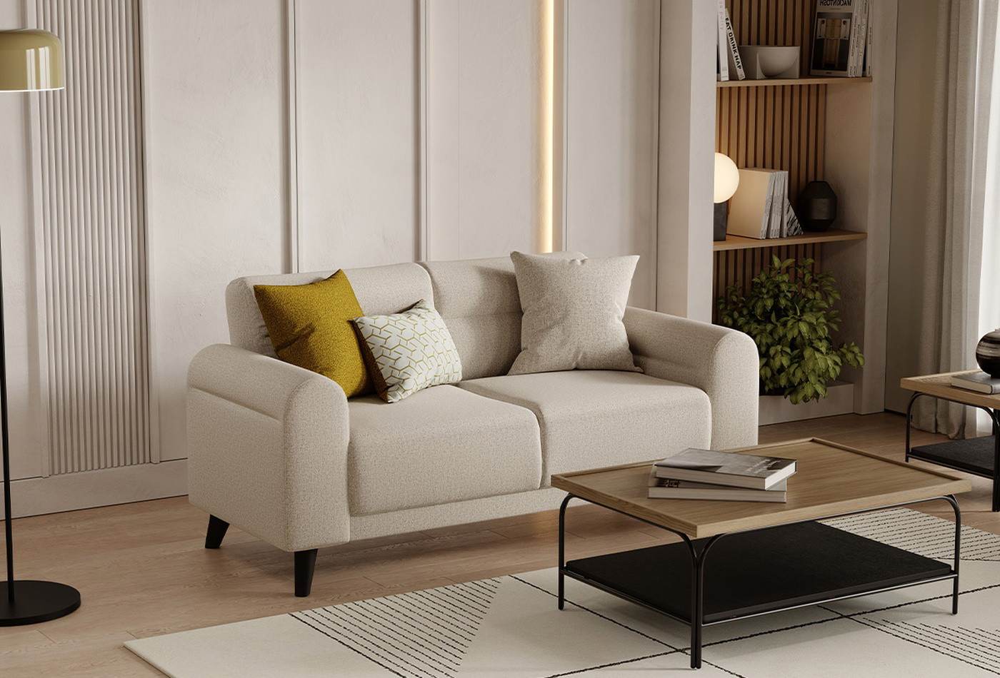 PALOMA 2 SEATER SOFA 2419 K1 GK:55701 CREAM AR:306.. - Image 3