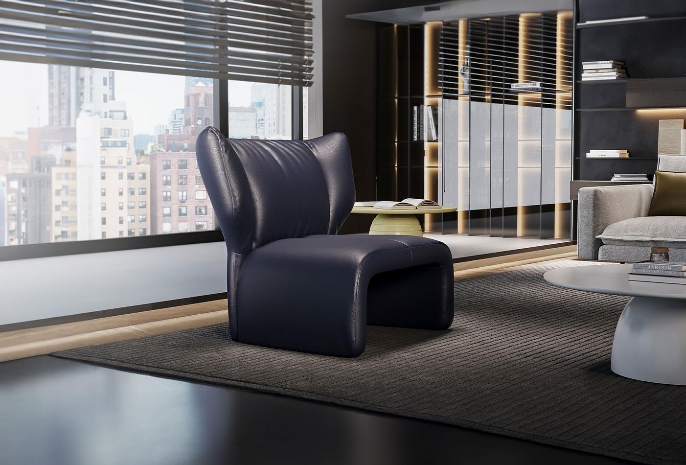 PUDDLE ARMCHAIR LEATHER GK:54405 MARINE - Image 2