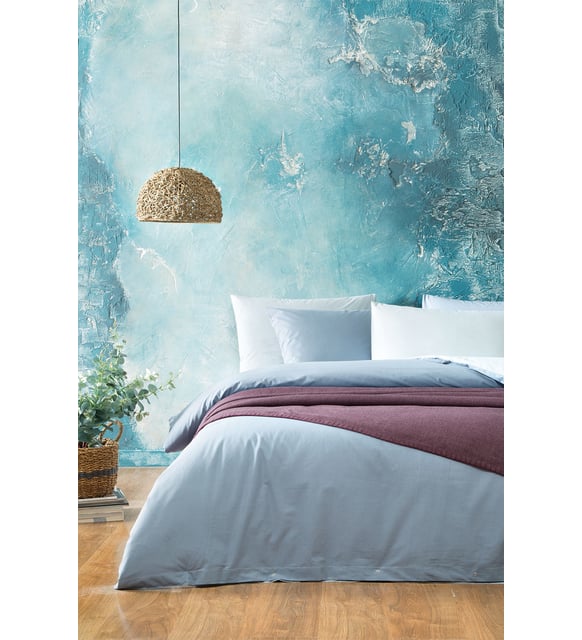 King Size Noah Rnf Duvet Cover Set (Light Navy - Light Blue) - Image 2
