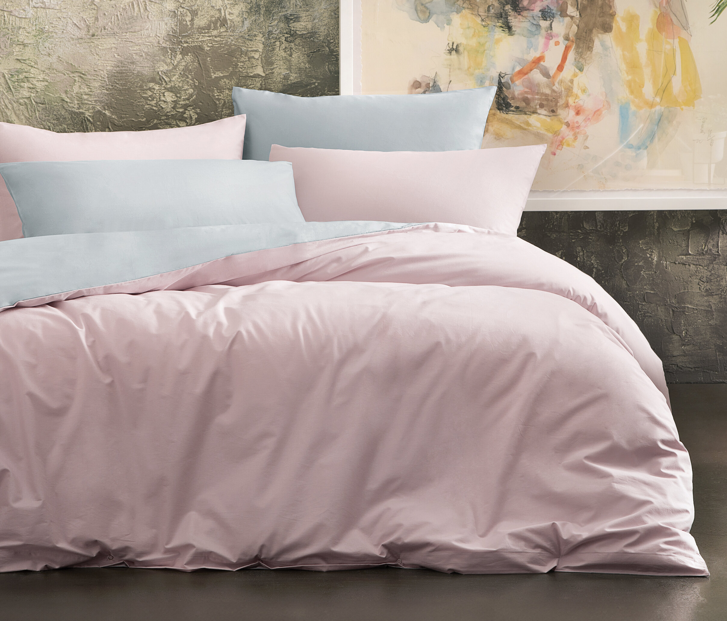 Queen Size Noah Rnf Duvet Cover Set (Powder-Dusty Rose) - Image 2