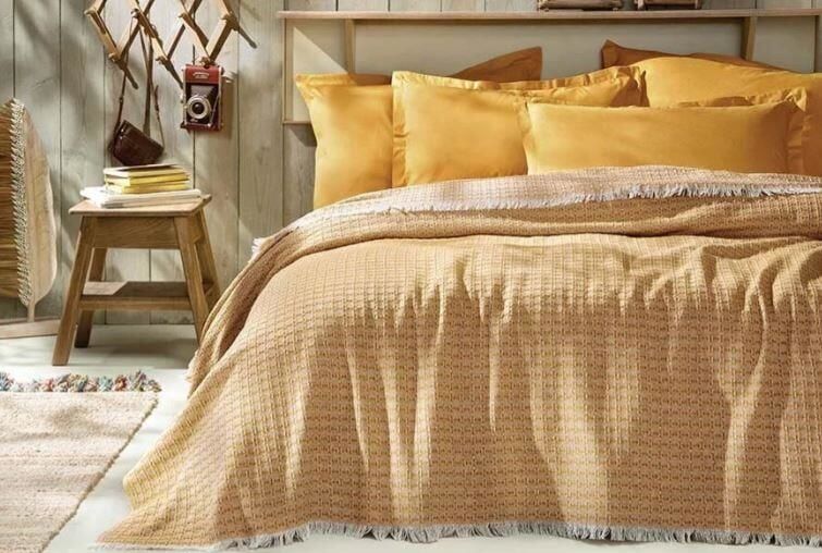 Queen Size Marita Pique Set - Saffron - Image 2