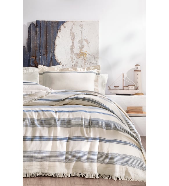 Queen Size Meri Pique Set - Navy - Image 2