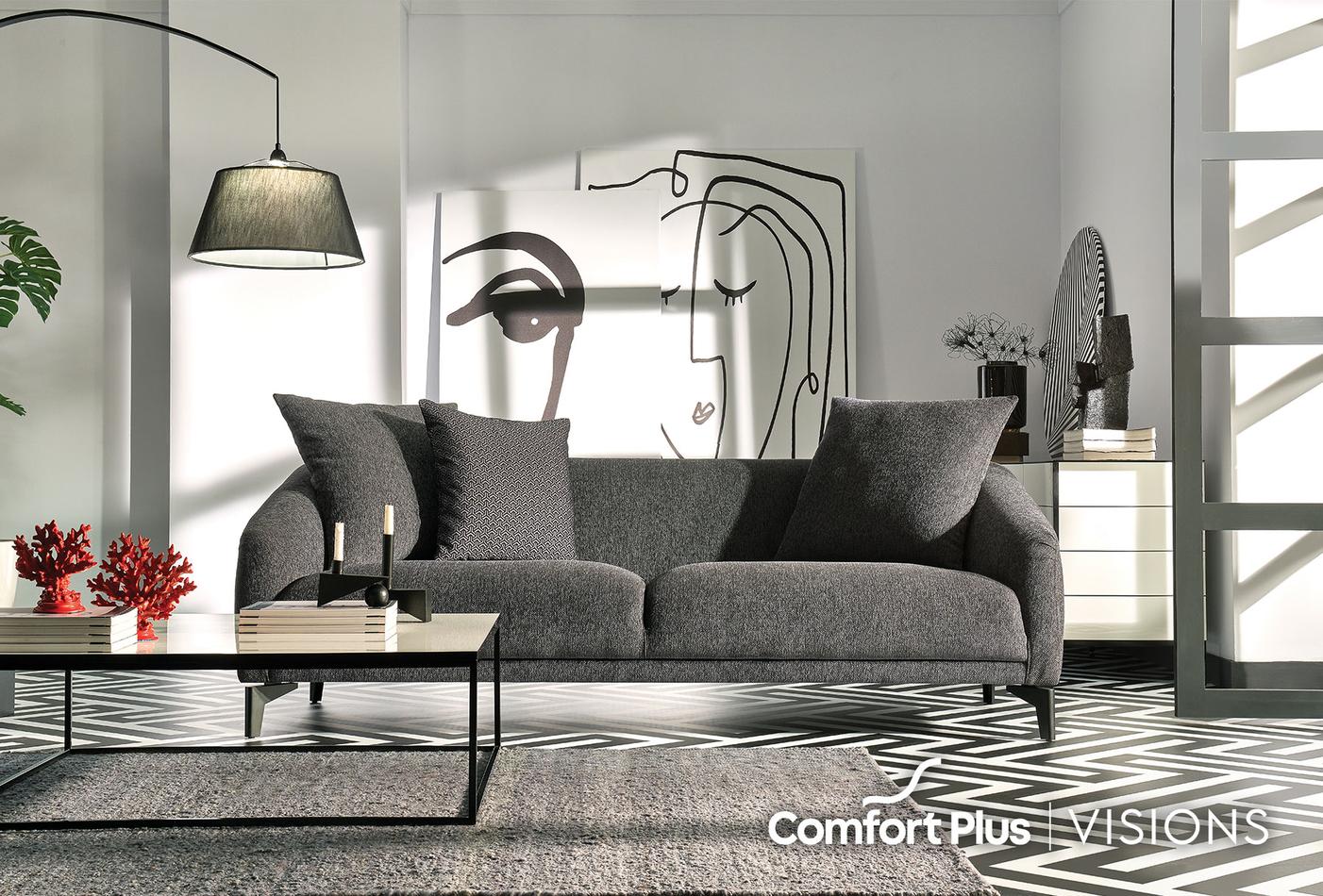Maison 3 Seater Sofa - 2037 - K2 - 12402 Grey - AR:217 - Image 2