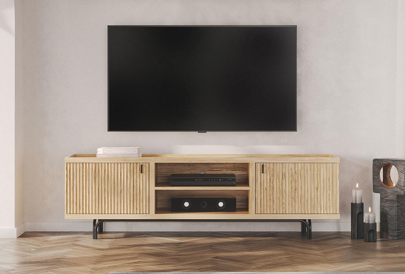 AUSTIN TV BENCH SMALL OAK.. - Image 4