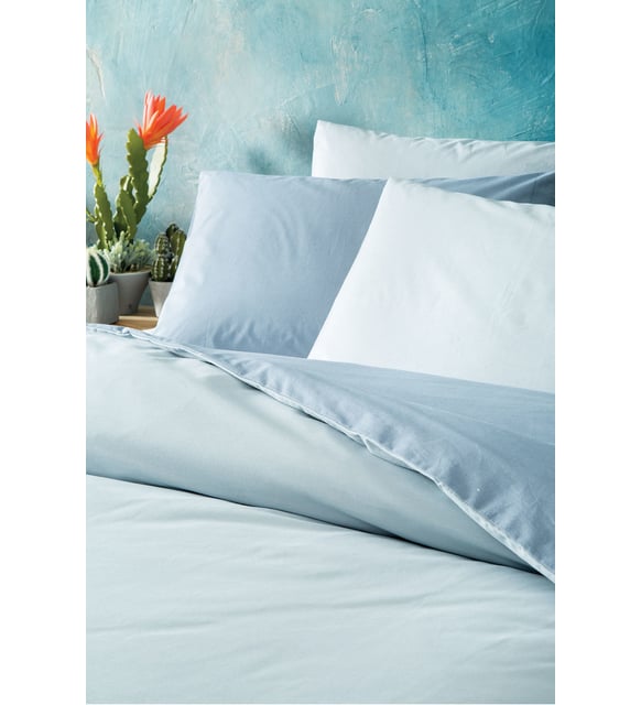 King Size Noah Rnf Duvet Cover Set (Light Navy - Light Blue) - Image 4
