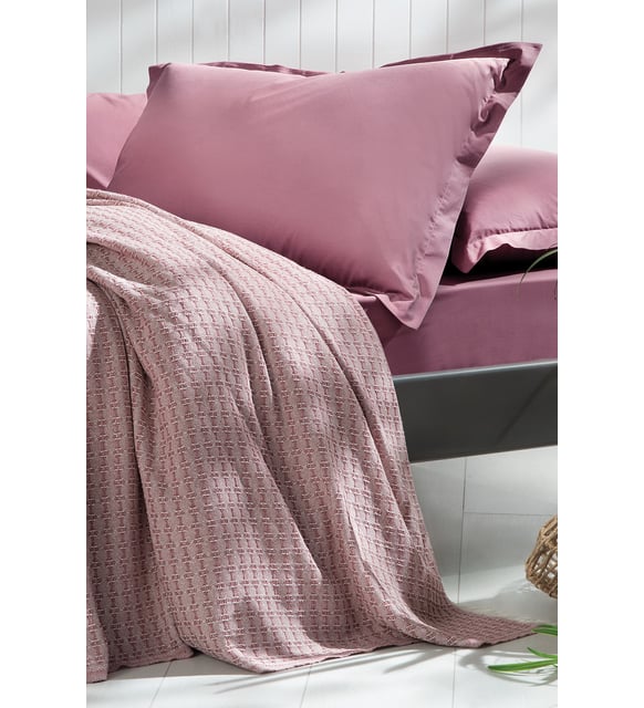 Queen Size Marita Pique Set - Dusty Rose