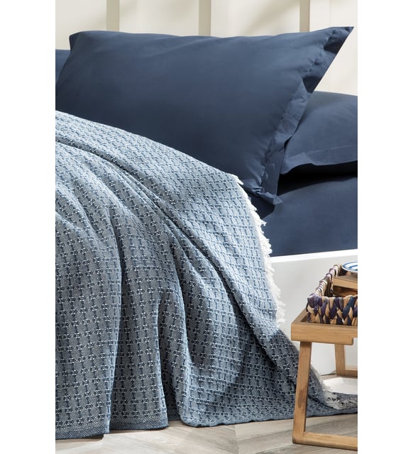 Queen Size Marita Pique - Navy