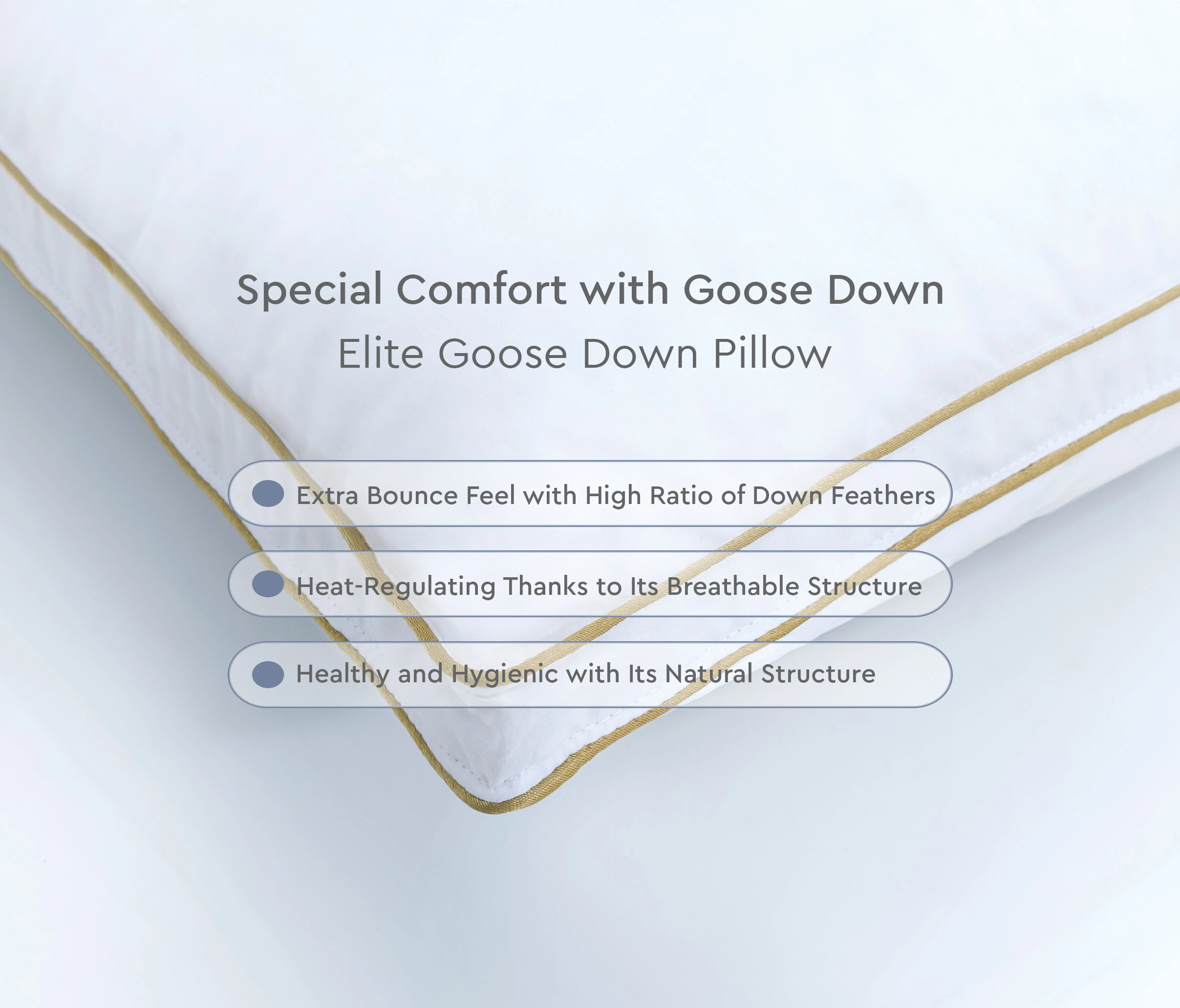 50X70 ELITE GOOSE DOWN PILLOW 1150 GR (%80 JOW) - Image 3