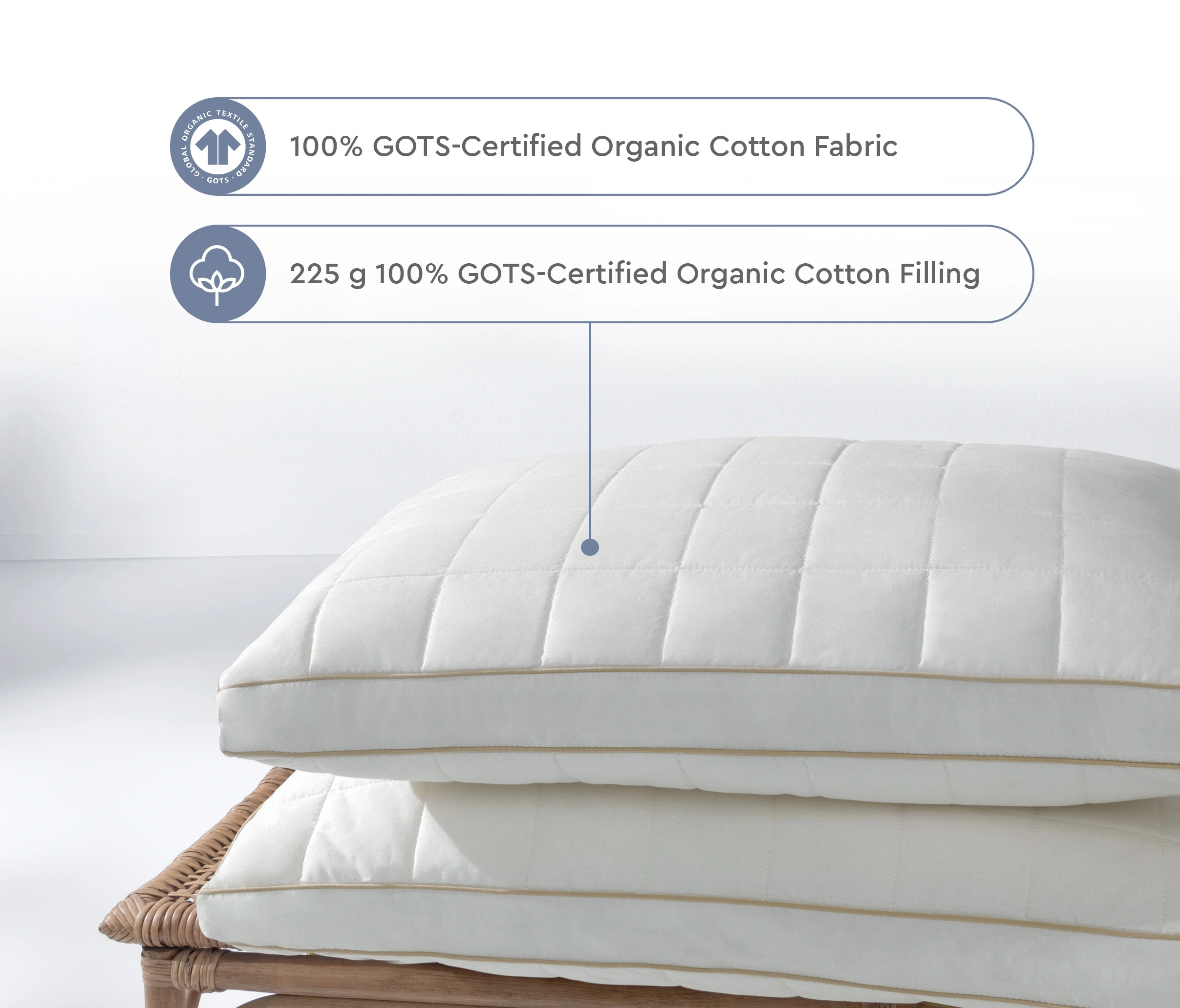050X070 SOVA ORGANIC COTTON PILLOW 1000 G - Image 3