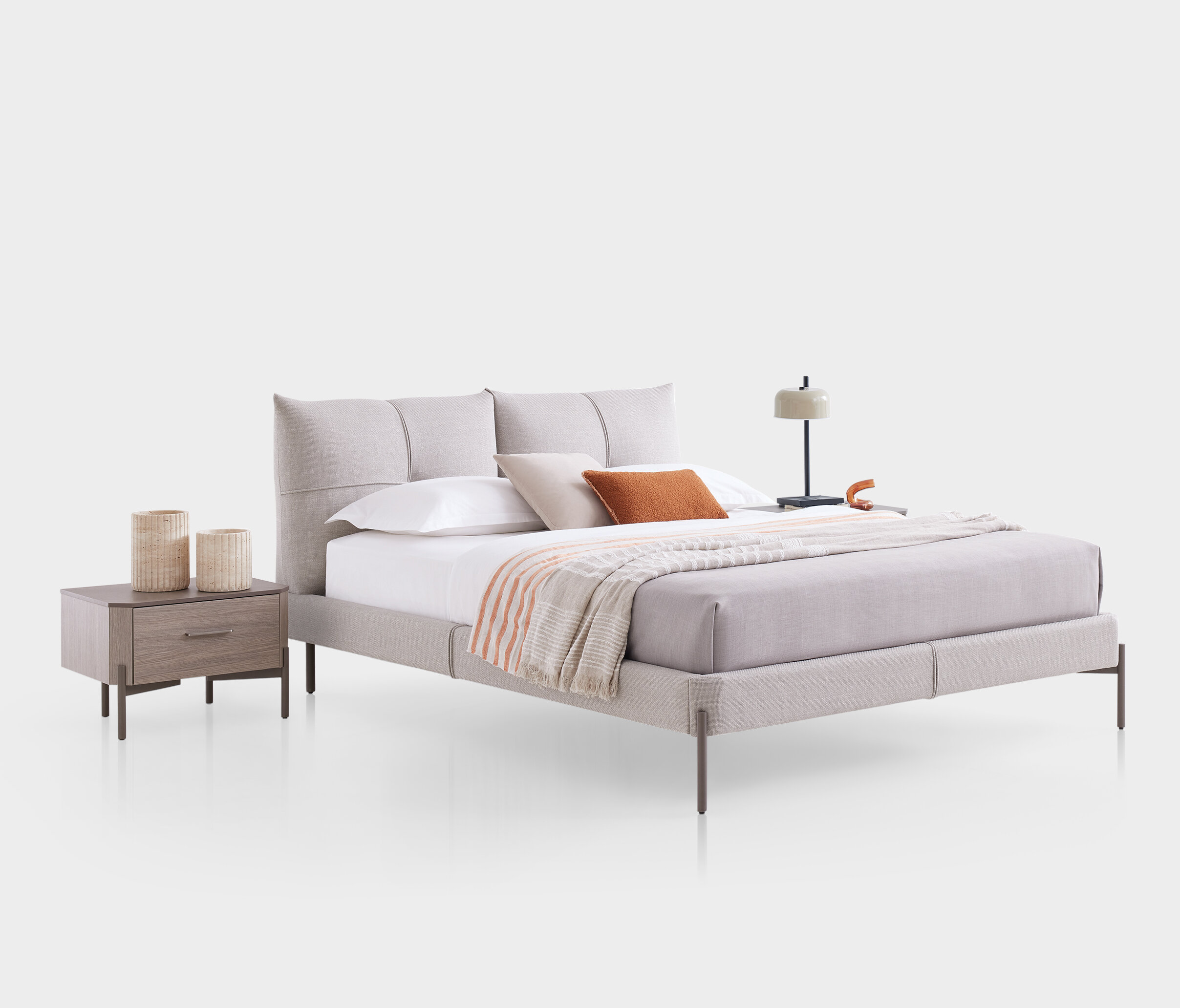 VARENA BED WITH HEADBOARD 160X200 GK:55901 LIGHT GREY - Image 10
