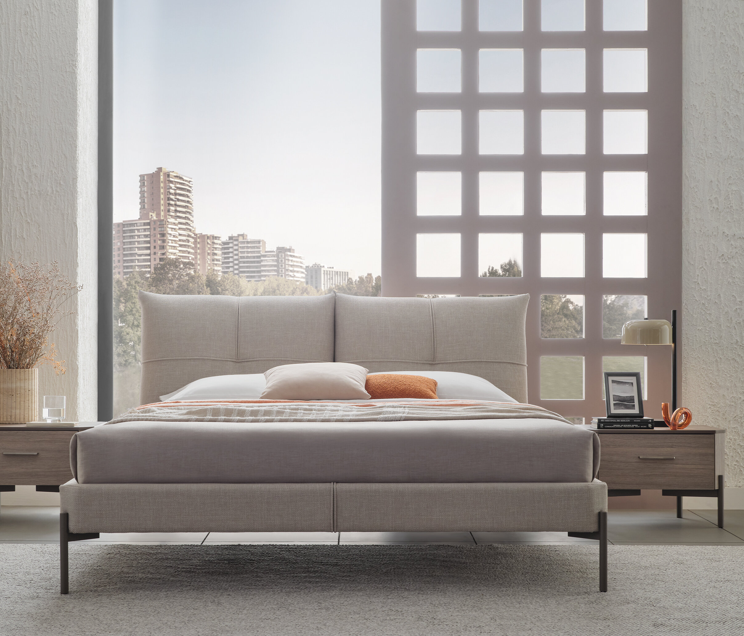 VARENA BED WITH HEADBOARD 160X200 GK:55901 LIGHT GREY - Image 4