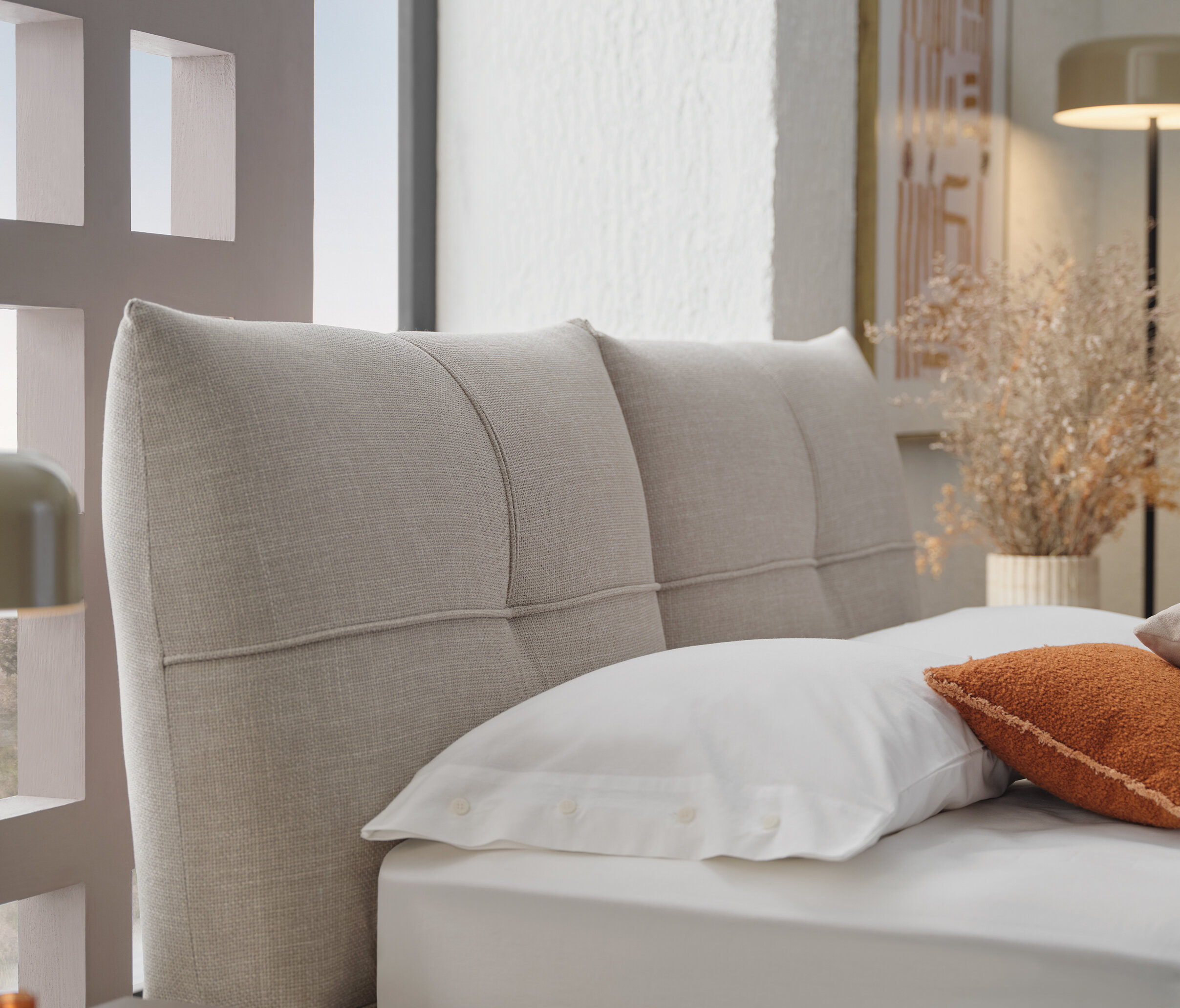 VARENA BED WITH HEADBOARD 160X200 GK:55901 LIGHT GREY - Image 5