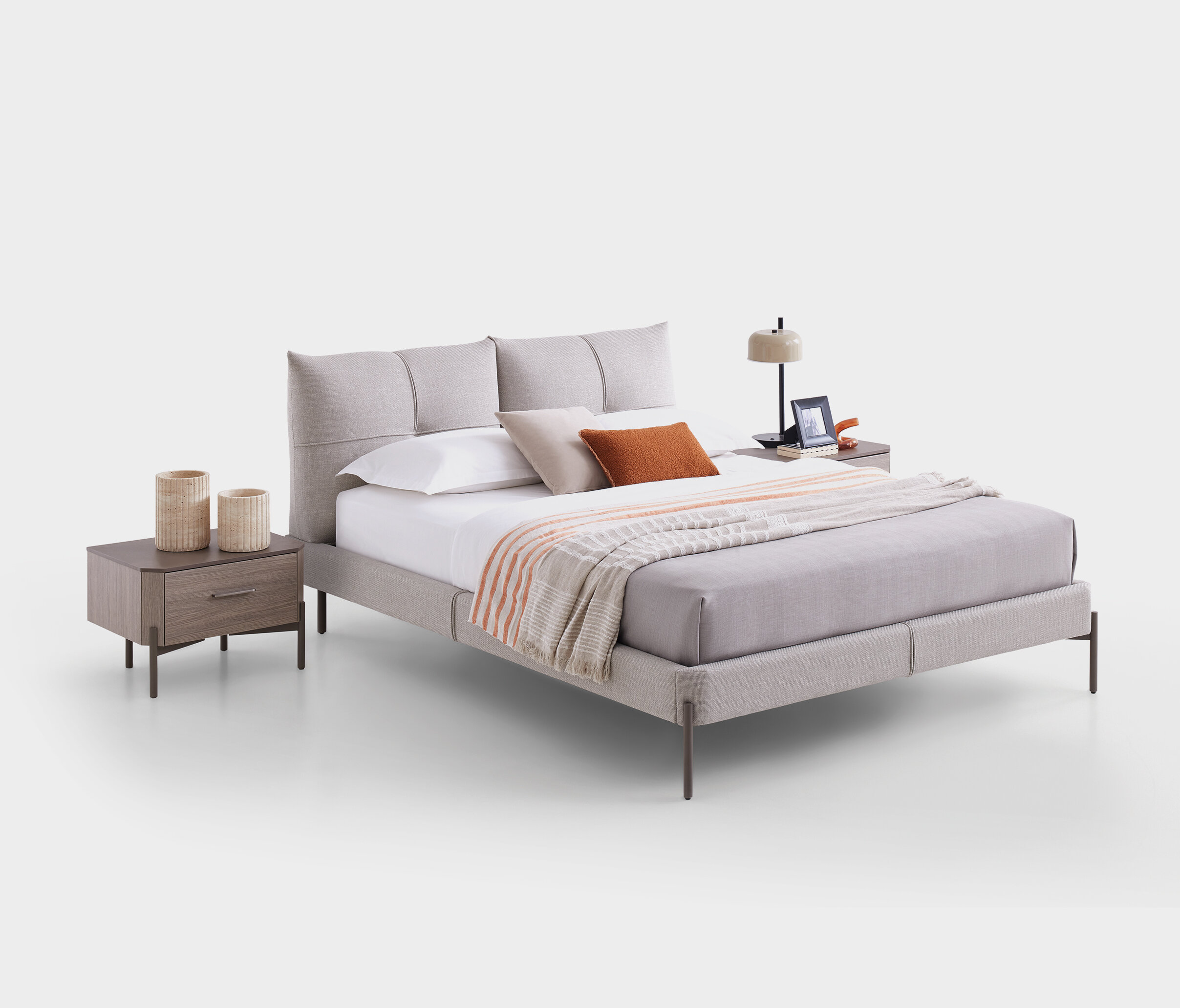 VARENA BED WITH HEADBOARD 160X200 GK:55901 LIGHT GREY - Image 8