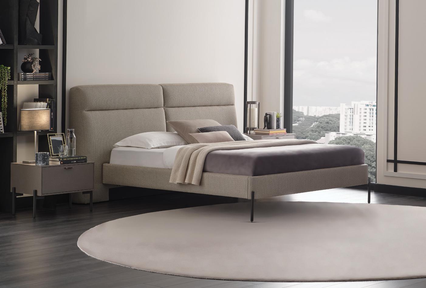 Berta Headboard with Bedstead 160 cm - Beige - Image 2