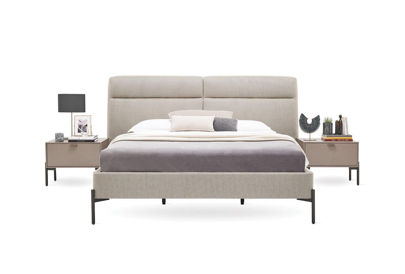 Berta Headboard with Bedstead 160 cm - Beige - Image 3