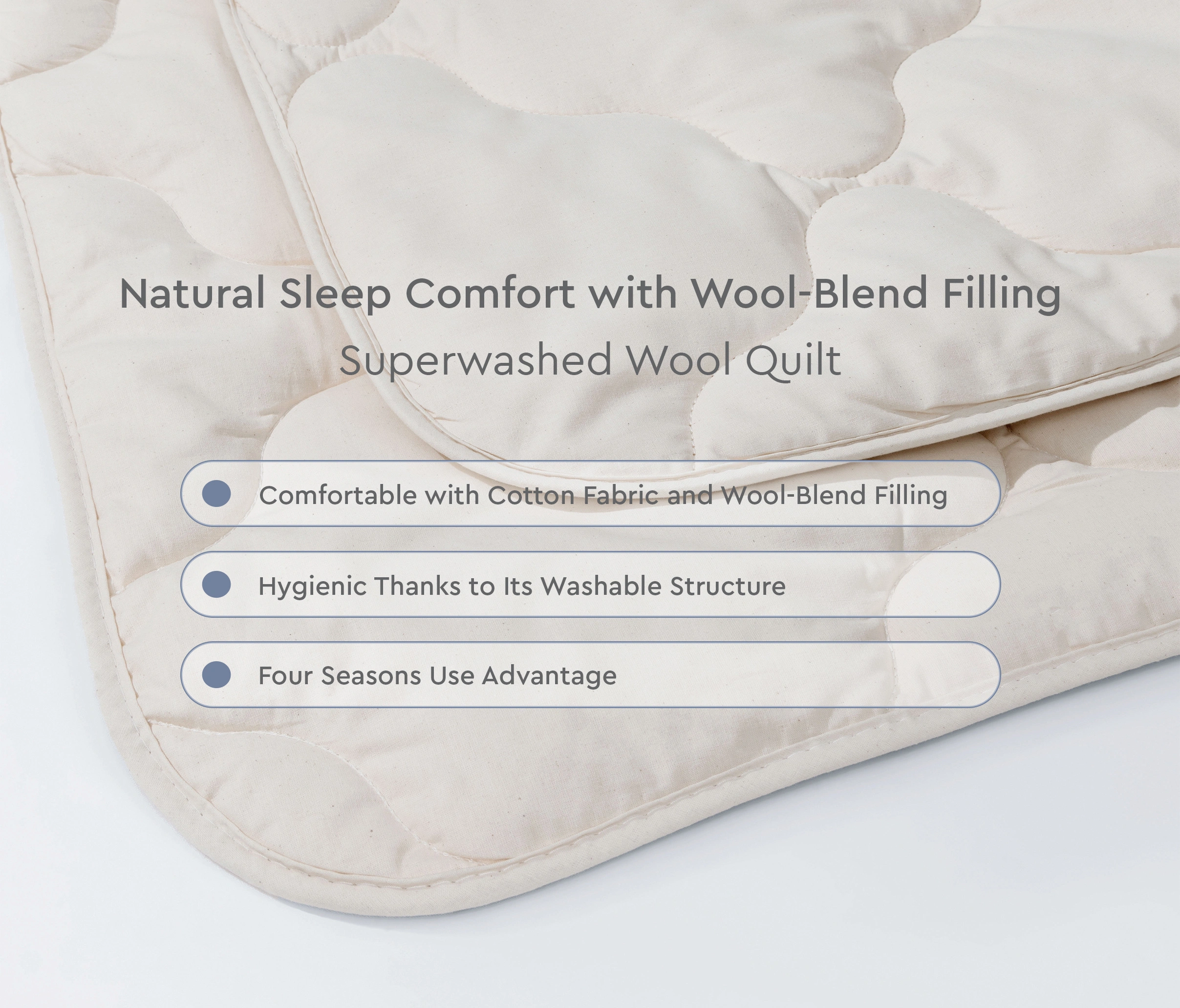 155X215 SUPERWASHED WOOL QUILT - Image 3