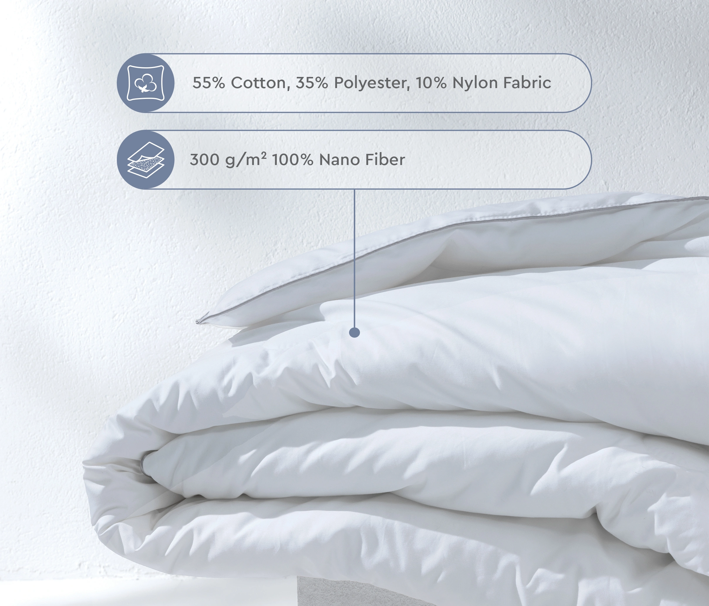 KING SIZE CALIDA NANO FIBER QUILT 300 GR/M2 (235X215) - WHITE - Image 6